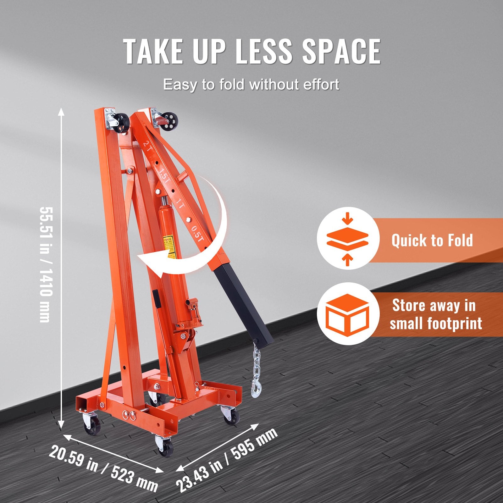 Pool Sweeps & Vacuums: VEVOR Hydraulic Engine Hoist with Lever, 2000KG Heavy-duty Cherry Picker Shop Crane, Foldable Engine Crane and Engine Hoist leveler for Auto Repair, Motors, Weights Lifting, Loading