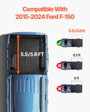 Automotive Repair & Speciality Tools: VEVOR Tri-Fold Truck Bed Tonneau Cover, Compatible with 2015-2024 Ford F-150, Lightning, Styleside 1661 mm Bed, Fit 1704 x 1656 mm/1661 x 1656 mm Inside Bed, 181.4 kg Load Capacity, LED Light, Black