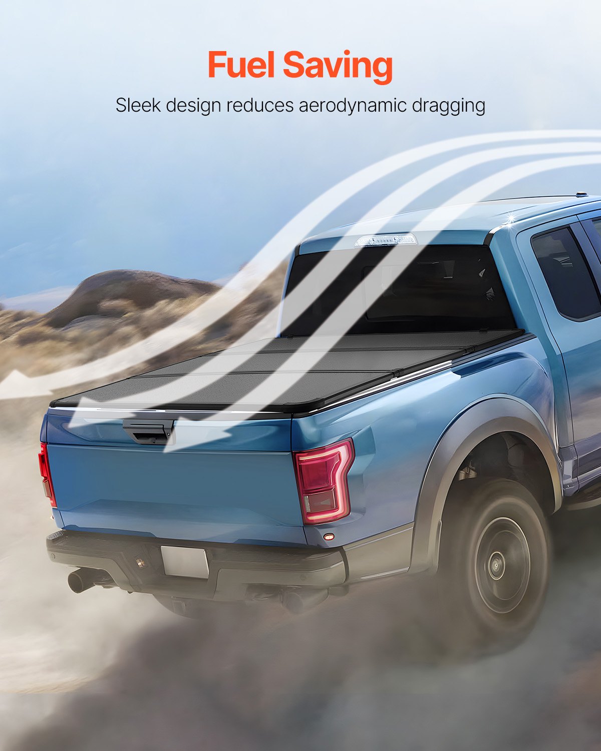 Automotive Repair & Speciality Tools: VEVOR Tri-Fold Truck Bed Tonneau Cover, Compatible with 2015-2024 Ford F-150, Lightning, Styleside 1661 mm Bed, Fit 1704 x 1656 mm/1661 x 1656 mm Inside Bed, 181.4 kg Load Capacity, LED Light, Black