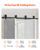 Door Hardware: VEVOR Bi-Folding Sliding Barn Door Hardware Track Kit, 64" Top Mount Track Kit, Slide Smoothly & Quietly, Heavy Duty, Easy to Install, Suitable for Four 15" Closet Pantry Laundry Doors (Not Included)