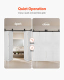 Door Hardware: VEVOR Bi-Folding Sliding Barn Door Hardware Track Kit, 64" Top Mount Track Kit, Slide Smoothly & Quietly, Heavy Duty, Easy to Install, Suitable for Four 15" Closet Pantry Laundry Doors (Not Included)