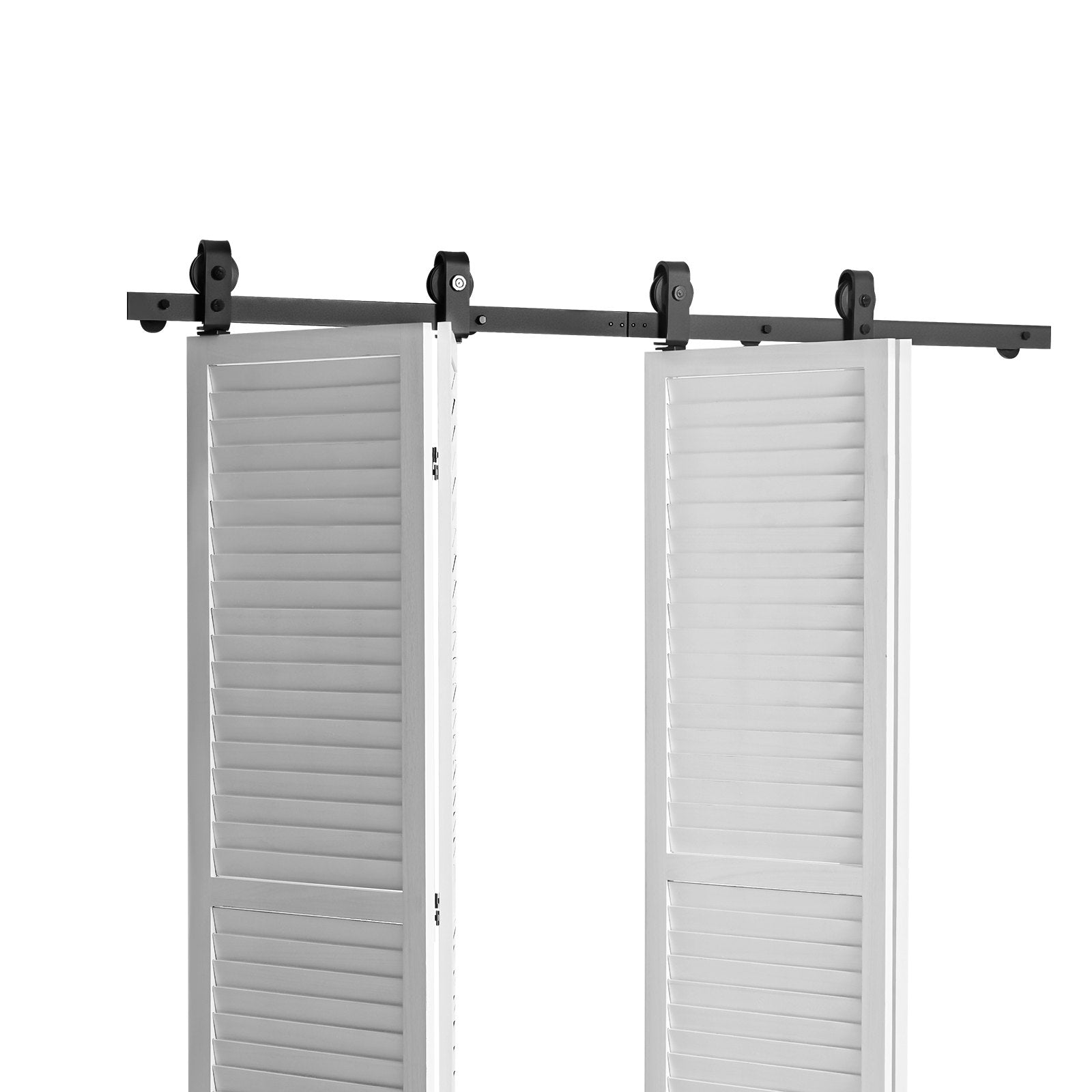 Door Hardware: VEVOR Bi-Folding Sliding Barn Door Hardware Track Kit, 64" Top Mount Track Kit, Slide Smoothly & Quietly, Heavy Duty, Easy to Install, Suitable for Four 15" Closet Pantry Laundry Doors (Not Included)
