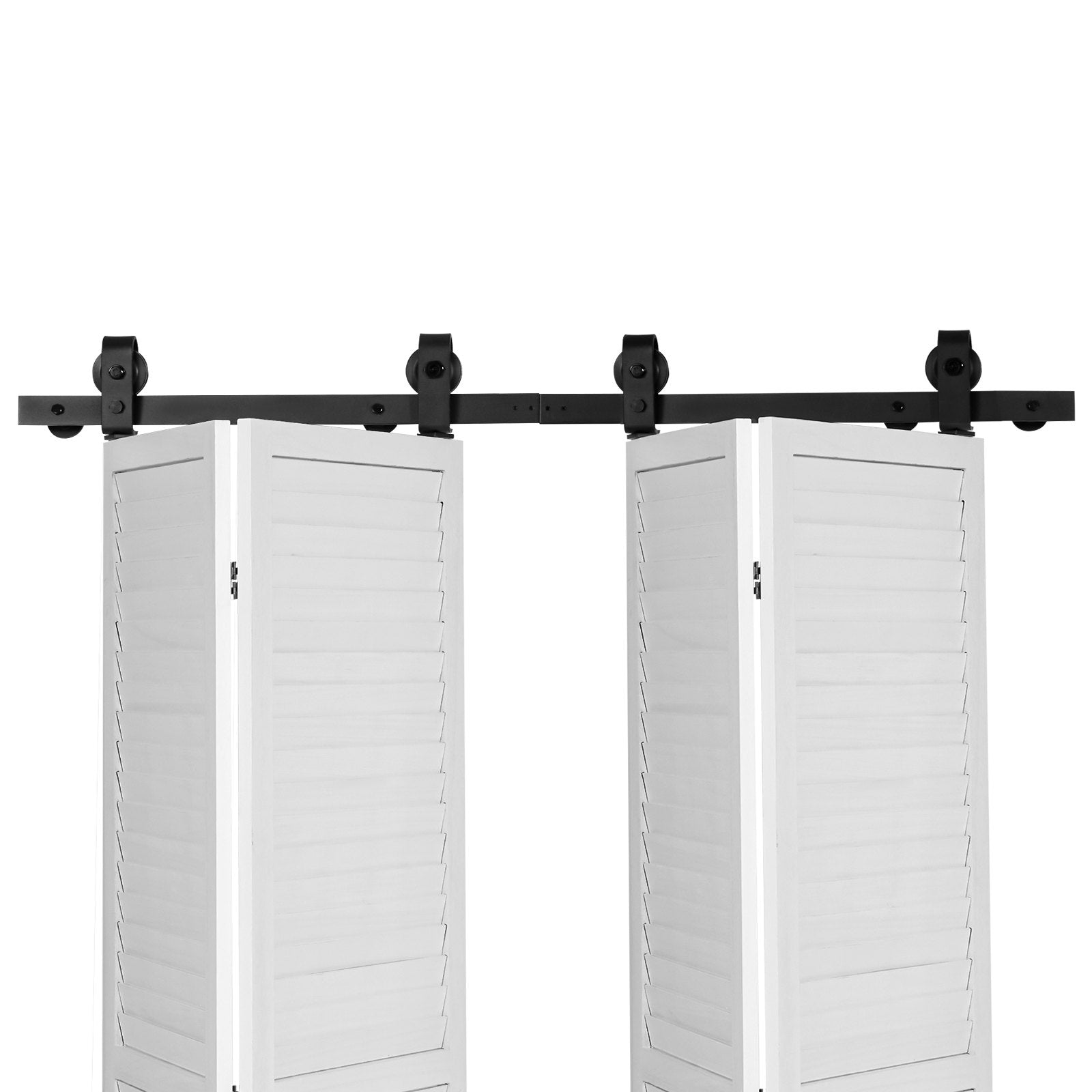 Door Hardware: VEVOR Bi-Folding Sliding Barn Door Hardware Track Kit, 52" Top Mount Track Kit, Slide Smoothly & Quietly, Heavy Duty, Easy to Install, Suitable for Four 12" Closet Pantry Laundry Doors (Not Included)