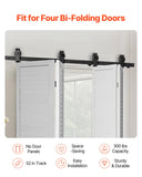 Door Hardware: VEVOR Bi-Folding Sliding Barn Door Hardware Track Kit, 52" Top Mount Track Kit, Slide Smoothly & Quietly, Heavy Duty, Easy to Install, Suitable for Four 12" Closet Pantry Laundry Doors (Not Included)