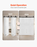 Door Hardware: VEVOR Bi-Folding Sliding Barn Door Hardware Track Kit, 52" Top Mount Track Kit, Slide Smoothly & Quietly, Heavy Duty, Easy to Install, Suitable for Four 12" Closet Pantry Laundry Doors (Not Included)