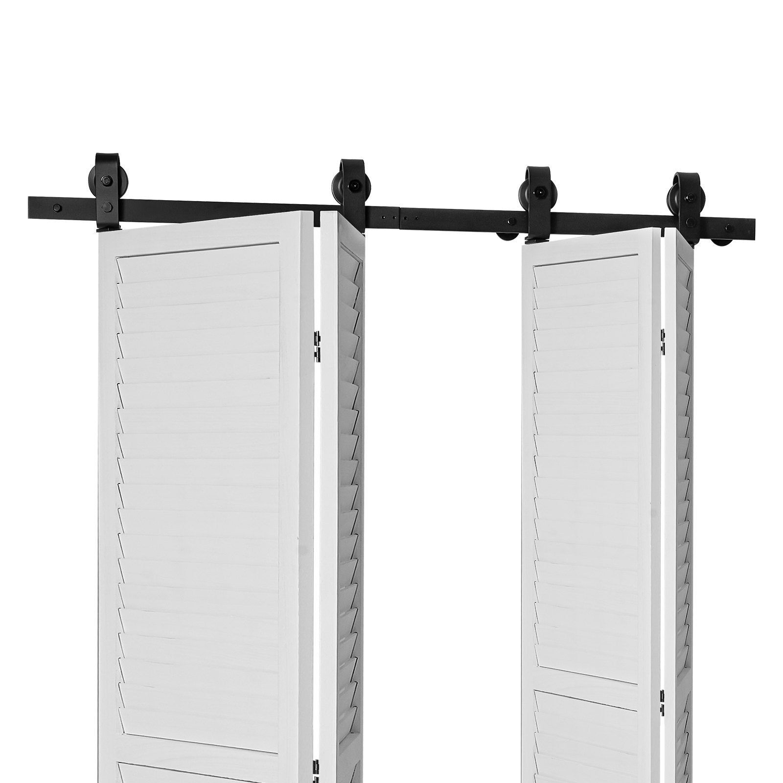 Door Hardware: VEVOR Bi-Folding Sliding Barn Door Hardware Track Kit, 52" Top Mount Track Kit, Slide Smoothly & Quietly, Heavy Duty, Easy to Install, Suitable for Four 12" Closet Pantry Laundry Doors (Not Included)