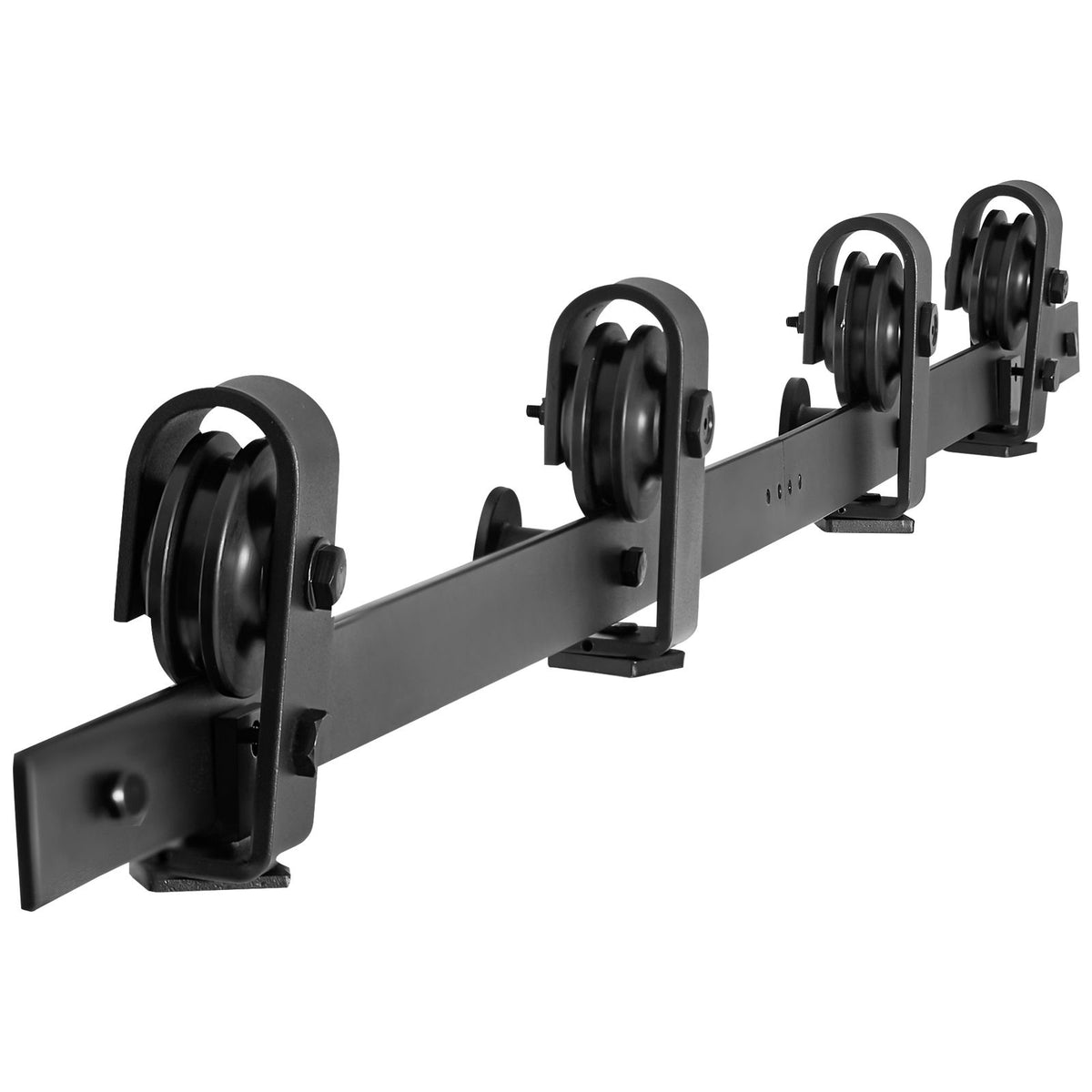 Bi-Folding Sliding Barn Door Hardware Track Kit, 76" Top Mount Track Kit, Slide Smoothly & Quietly, Heavy Duty, Easy to Install, Suitable for Four 18" Closet Pantry Laundry Doors (Not Included)
