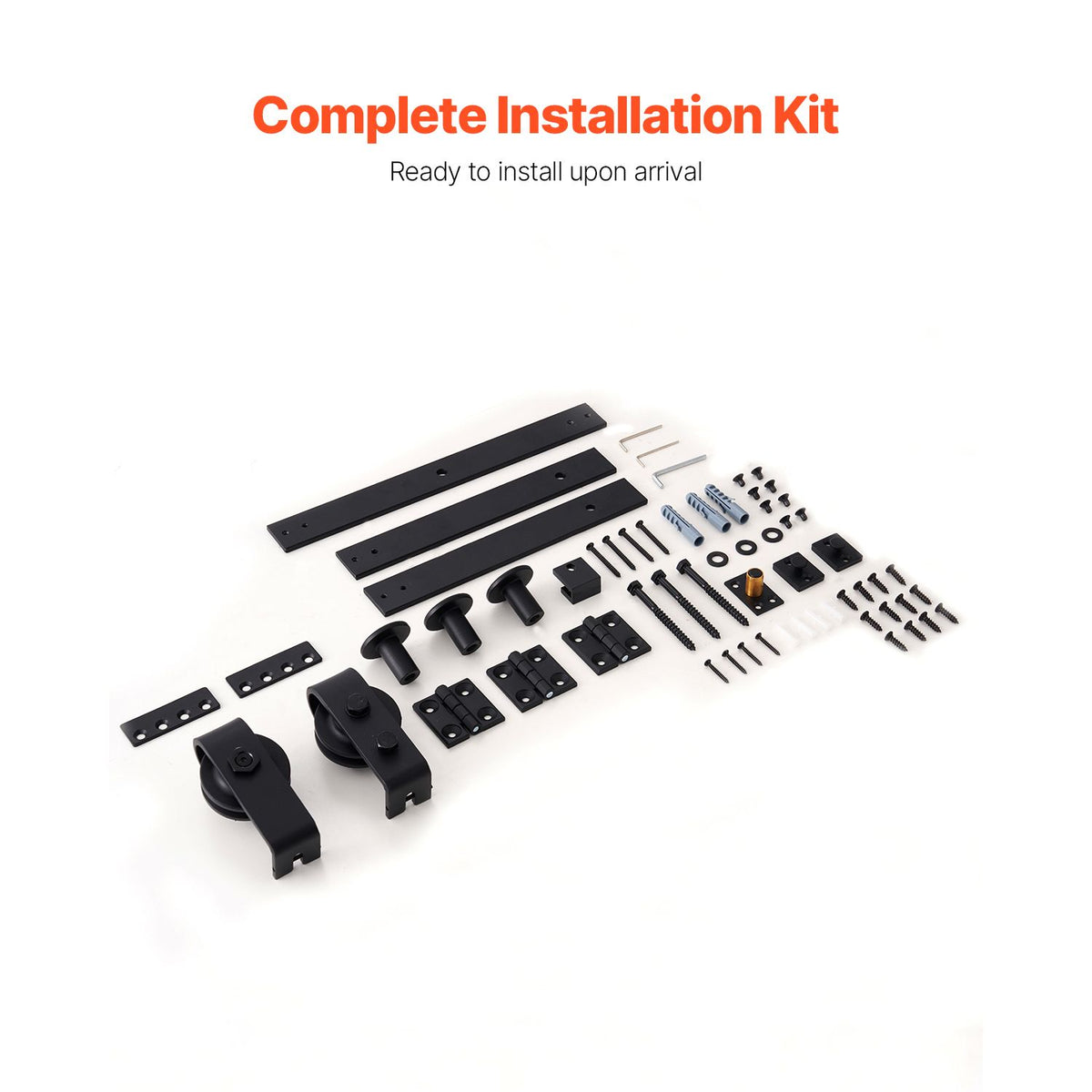 Bi-Folding Sliding Barn Door Hardware Track Kit, 36" Top Mount Track Kit, Slide Smoothly & Quietly, Heavy Duty, Easy to Install, Suitable for Two 16" Closet Pantry Laundry Doors (Not Included)
