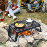 Outdoor Decorations & Lights: VEVOR Folding Campfire Grill Portable Camping Fire Pit Steel Outdoor BBQ Picnic