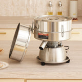 Rice Cookers & Steamers: VEVOR Automatic Electric Vibrating Sieve, Stainless Steel Sifter Shaker Machine with 10+60 Mesh, 45W Automatic Powder Sifter Machine Countertop, Electric Sieve Shaker for Flour Powers, Mungbean, Rice