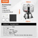 Food Storage: VEVOR Automatic Electric Vibrating Sieve, Stainless Steel Sifter Shaker Machine with 30+50 Mesh, 45W Automatic Powder Sifter Machine Countertop, Electric Sieve Shaker for Flour Powers, Mungbean, Rice