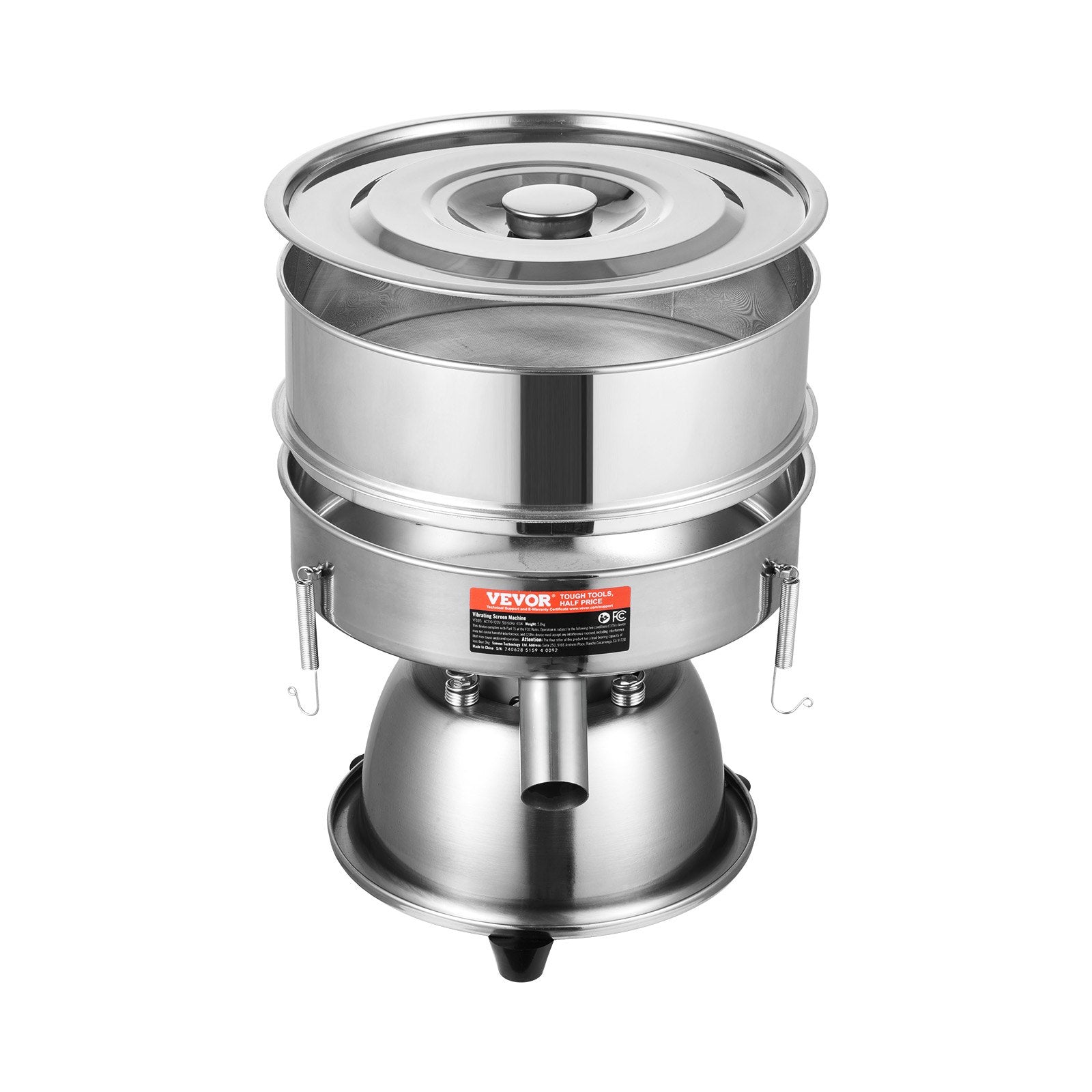 Food Storage: VEVOR Automatic Electric Vibrating Sieve, Stainless Steel Sifter Shaker Machine with 40+60 Mesh, 45W Automatic Powder Sifter Machine Countertop, Electric Sieve Shaker for Flour Powers, Mungbean, Rice