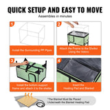 Cat Furniture: VEVOR Elevated Heated Cat House, Cuboid Kitty Shelter with Adjustable Temperature and Timer, 900D Oxford Cloth Foldable Cat Shelter with Heated Pad  for Winter to Stay Warm and Cozy, Green (Large)