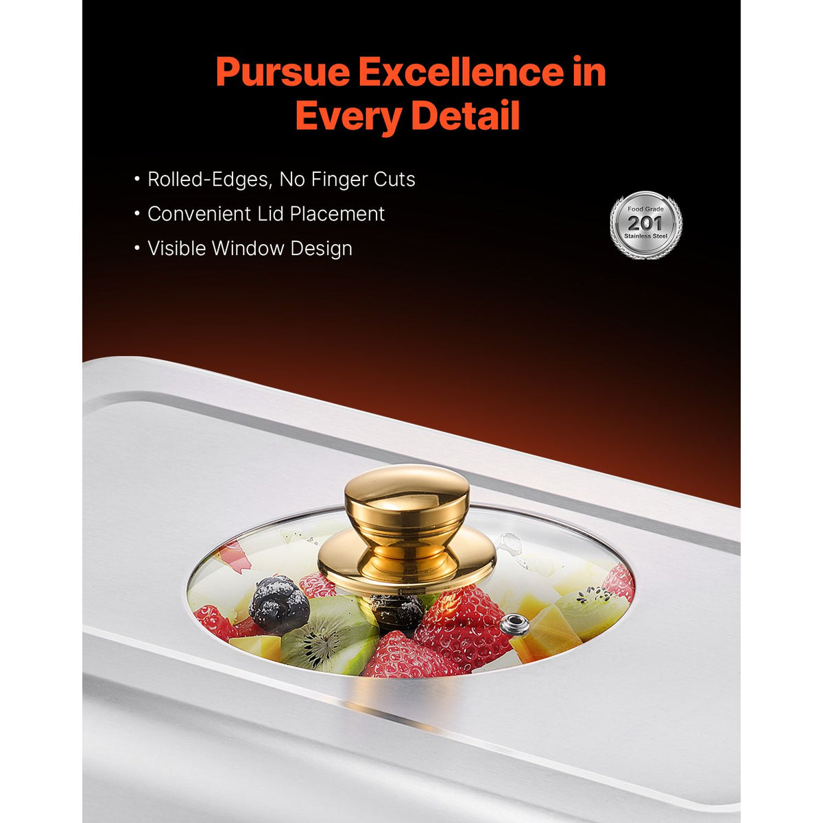 Chafing Dish Buffet Set, 4 Qt 2 Pack, Stainless Steel Chafer with 4 Half Size Pans, Rectangle Catering Warmer Server with Glass Lid Water Pan Folding Stand Fuel Holder, for Wedding Party Banquet