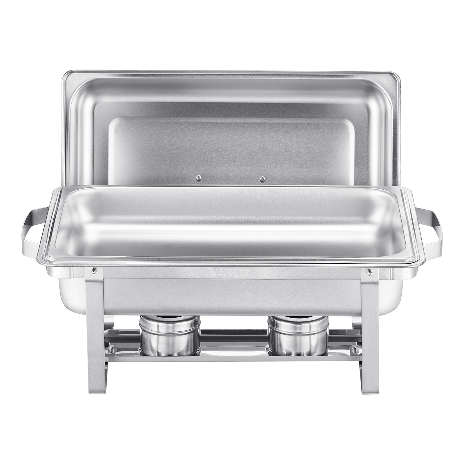 Food Warmers & Chafing Dishes: VEVOR 8 Qt 4 Pack Rectangle Chafing Dish Buffet Set Fullsize Pan Stainless Steel