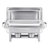 Food Warmers & Chafing Dishes: VEVOR 8 Qt 6 Pack Rectangle Chafing Dish Buffet Set Fullsize Pan Stainless Steel