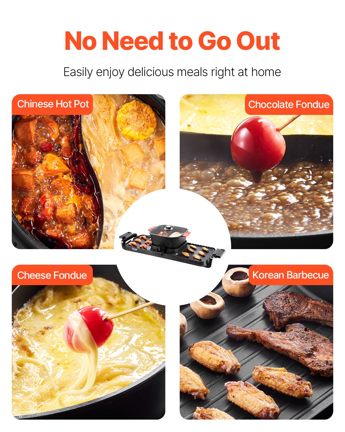 BBQ Tools: VEVOR Hot Pot with Grill 2300W 2-in-1 Electric Smokeless BBQ with Removable Pot