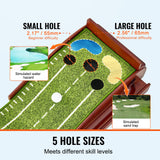 Basketball & Basketball Accessories: VEVOR Golf Putting Mat, 5 Hole Indoor Golf Putting Green, Wrinkle-Free Golf Training Aid, Mini Golf Set  with Auto-Ball Return, Alignment Guide, 3 Ball, Wood Base, Game Practice Gift for Home Offic