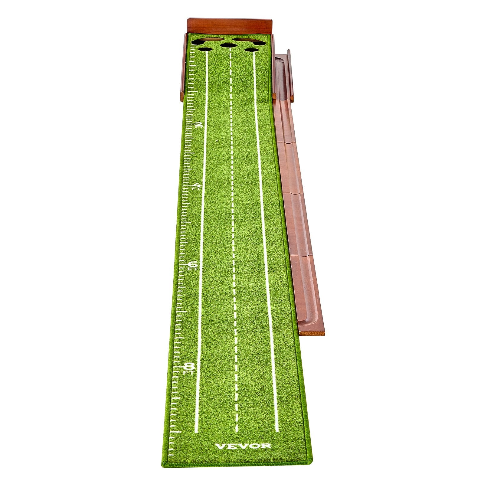 Basketball & Basketball Accessories: VEVOR Golf Putting Mat, 5 Hole Indoor Golf Putting Green, Wrinkle-Free Golf Training Aid, Mini Golf Set  with Auto-Ball Return, Alignment Guide, 3 Ball, Wood Base, Game Practice Gift for Home Offic