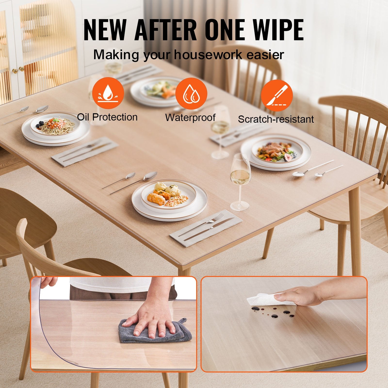 Metal Detectors: VEVOR Plastic Table Cover, 36 x 60 Inch 1.5 mm Thick Frosted Table Protector, Rectangle PVC Desk Mat, Waterproof & Easy Cleaning Desk Pad Tablecloth, for Office Dresser Dining Room Table Night Stand