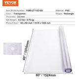 Metal Detectors: VEVOR Plastic Table Cover, 40 x 60 Inch 2.0 mm Thick Clear Table Protector, Rectangle PVC Desk Mat, Waterproof & Easy Cleaning Desk Pad Tablecloth, for Office Dresser Dining Room Table Night Stand