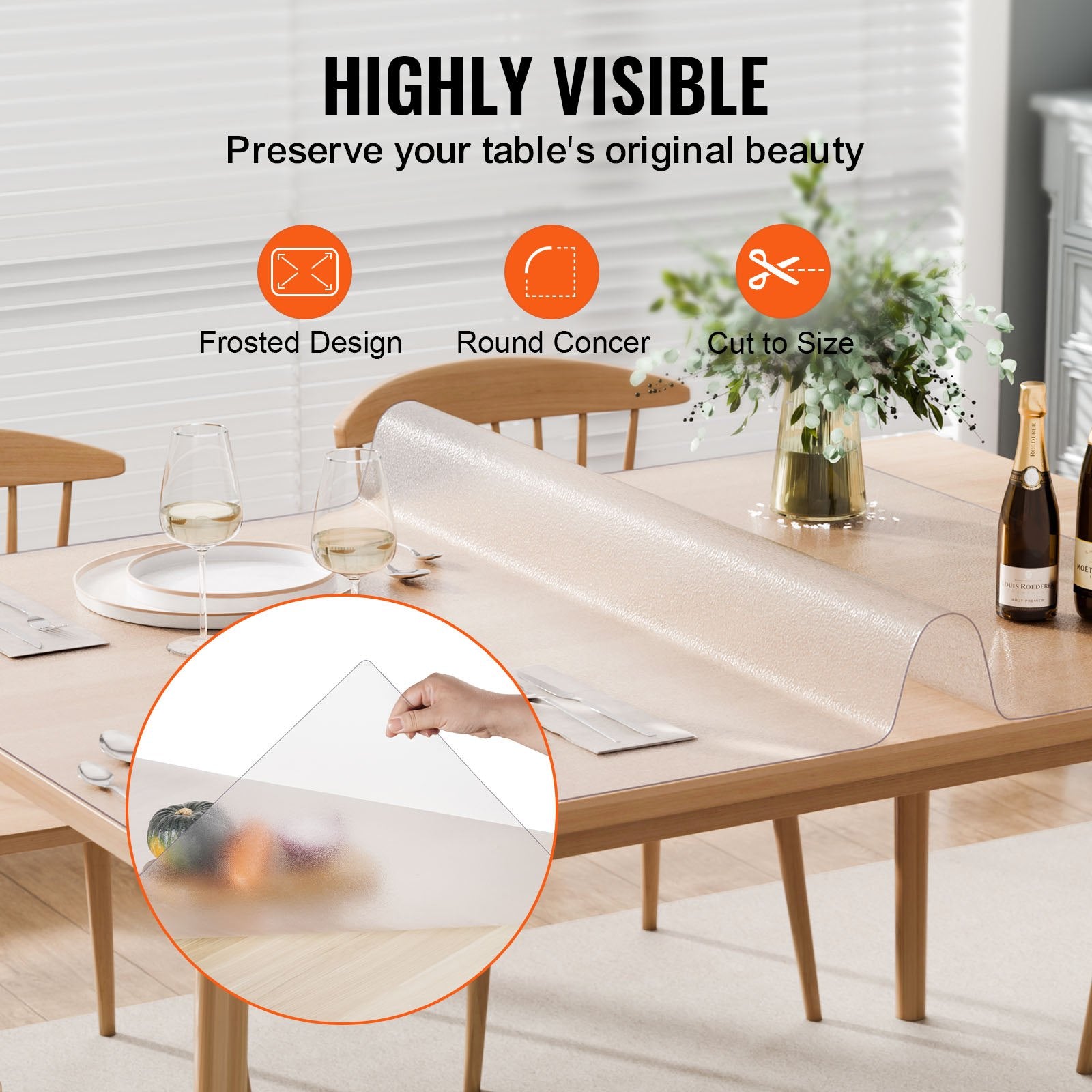 Audio Accessories: VEVOR Plastic Table Cover, 42 x 60 Inch 1.5 mm Thick Frosted Table Protector, Rectangle PVC Desk Mat, Waterproof & Easy Cleaning Desk Pad Tablecloth, for Office Dresser Dining Room Table Night Stand
