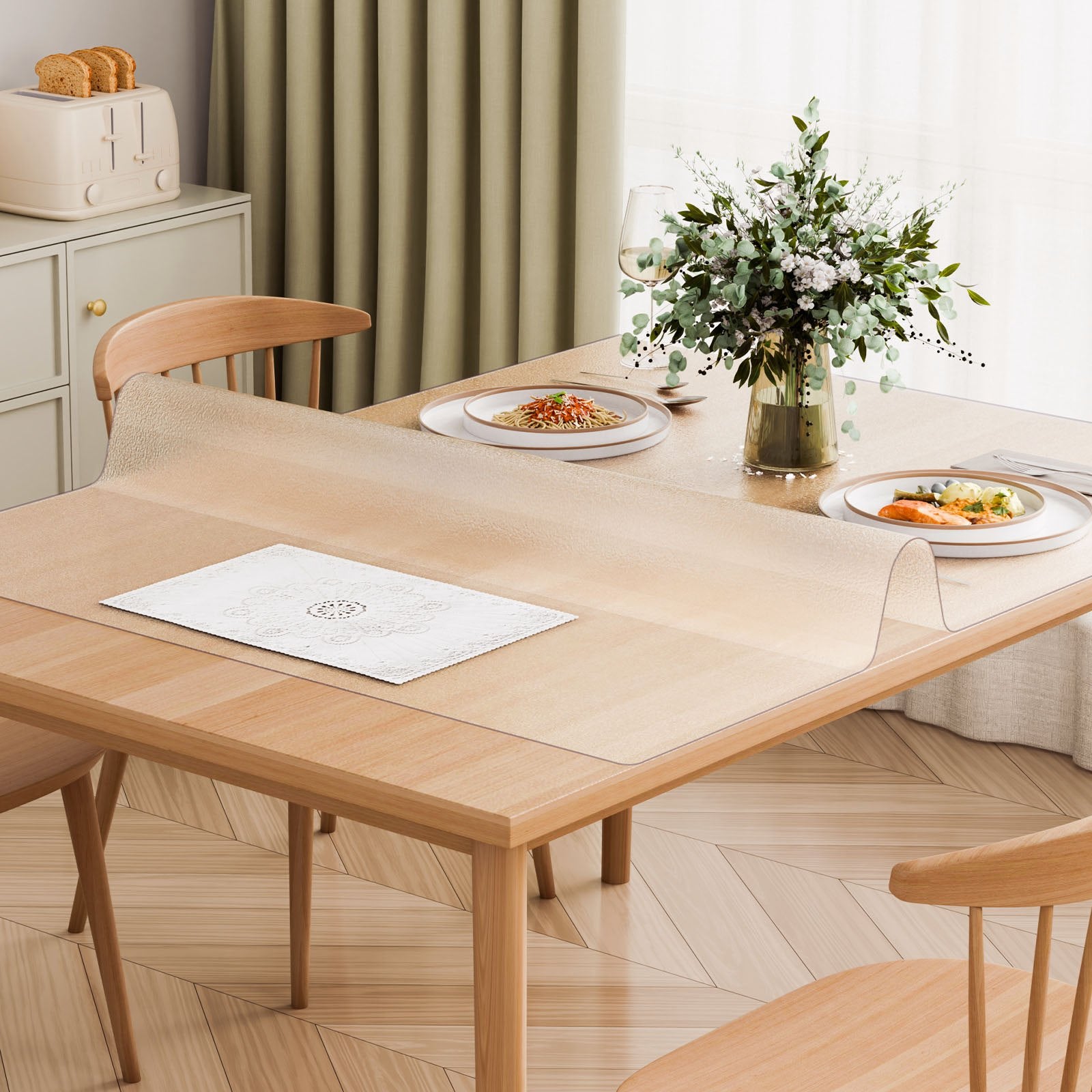 Audio Accessories: VEVOR Plastic Table Cover, 42 x 60 Inch 1.5 mm Thick Frosted Table Protector, Rectangle PVC Desk Mat, Waterproof & Easy Cleaning Desk Pad Tablecloth, for Office Dresser Dining Room Table Night Stand