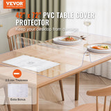 Audio Accessories: VEVOR Plastic Table Cover, 42 x 72 Inch 2.0 mm Thick Clear Table Protector, Rectangle PVC Desk Mat, Waterproof & Easy Cleaning Desk Pad Tablecloth, for Office Dresser Dining Room Table Night Stand