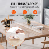 Audio Accessories: VEVOR Plastic Table Cover, 54 x 54 Inch 2.0 mm Thick Clear Table Protector, Square PVC Desk Mat, Waterproof & Easy Cleaning Desk Pad Tablecloth, for Office Dresser Dining Room Table Night Stand