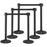 Fencing & Barriers: VEVOR Crowd Control Stanchions, 6-Pack Crowd Control Barriers with 3PCS 6.5FT Black Retractable Belts, Plastic Stanchion Queue Post, Belt Barriers Line Divider Stanchion Set for Airport, Exhibition