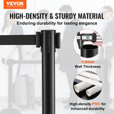 Fencing & Barriers: VEVOR Crowd Control Stanchions, 6-Pack Crowd Control Barriers with 3PCS 6.5FT Black Retractable Belts, Plastic Stanchion Queue Post, Belt Barriers Line Divider Stanchion Set for Airport, Exhibition