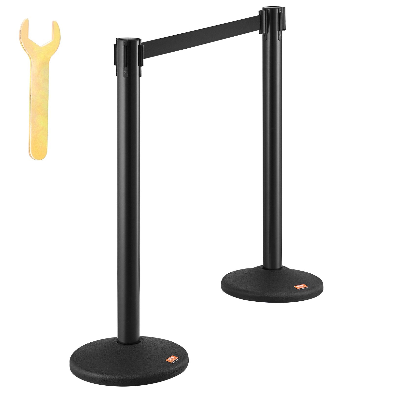 Fencing & Barriers: VEVOR Crowd Control Stanchions, 6-Pack Crowd Control Barriers with 3PCS 6.5FT Black Retractable Belts, Plastic Stanchion Queue Post, Belt Barriers Line Divider Stanchion Set for Airport, Exhibition