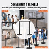 Building Toys: VEVOR Crowd Control Stanchions, 2-Pack Crowd Control Barriers, Carbon Steel Baking Painted Stanchion Queue Post with 11FT Black Retractable Belt, Belt Barriers Line Divider for Exhibition, Airport