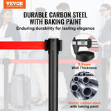 Fencing & Barriers: VEVOR Crowd Control Stanchions, 2-Pack Crowd Control Barriers, Carbon Steel Baking Painted Stanchion Queue Post with 11FT Red Retractable Belt, Belt Barriers Line Divider for Exhibition, Airport