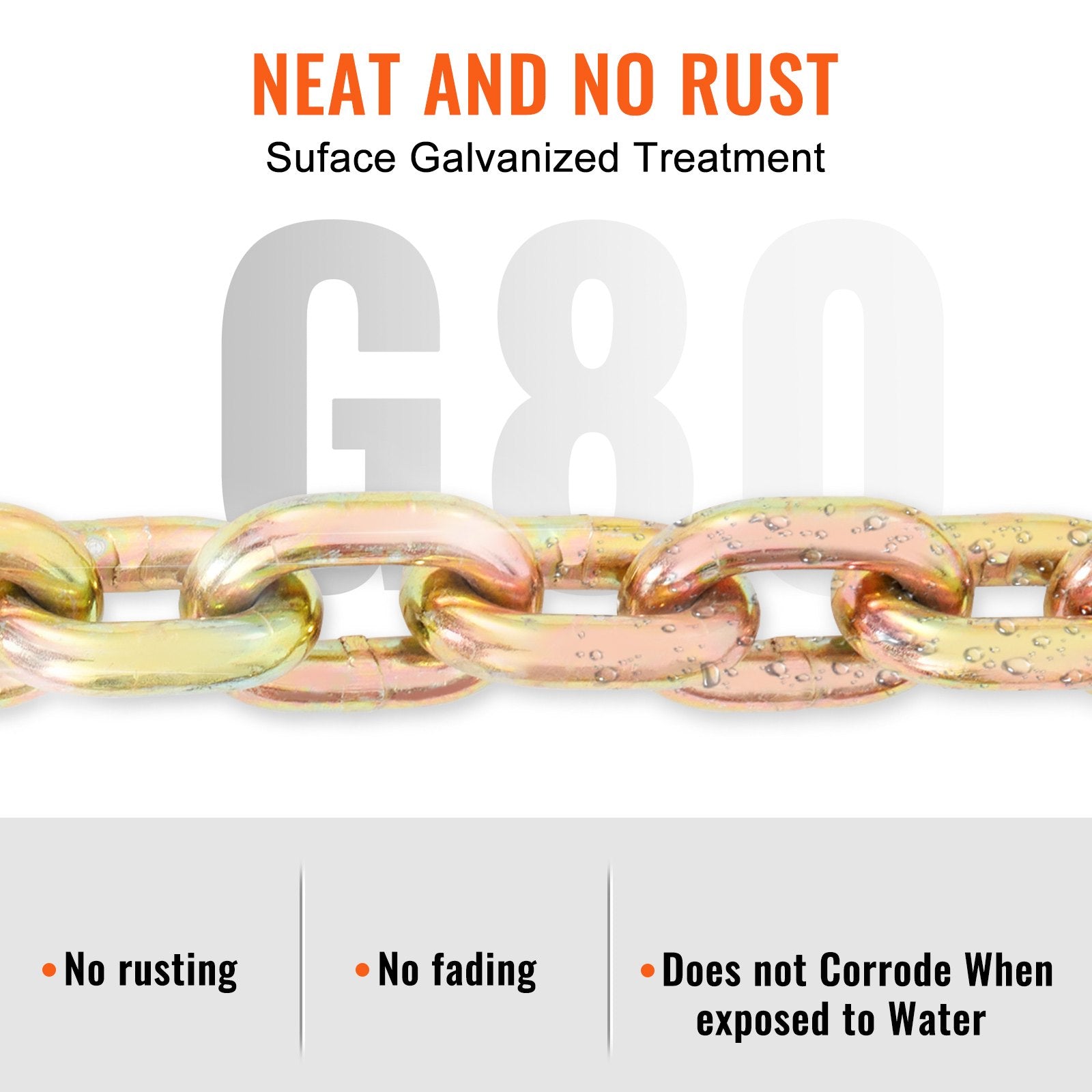 Building Materials: VEVOR Transport Binder Chain, 220 kg Working Load Limit, 3/8'' x 20' G80 Tow Chain Tie Down with Grab Hooks, DOT Certified, Galvanized Coating Manganese Steel for Dock Factory Construction Site