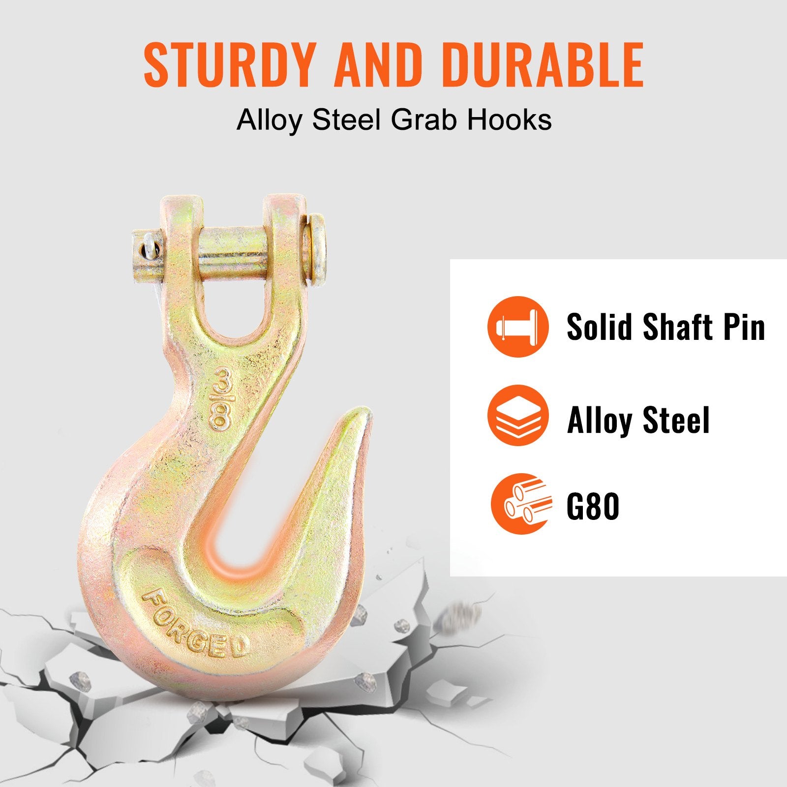 Building Materials: VEVOR Transport Binder Chain, 220 kg Working Load Limit, 3/8'' x 20' G80 Tow Chain Tie Down with Grab Hooks, DOT Certified, Galvanized Coating Manganese Steel for Dock Factory Construction Site