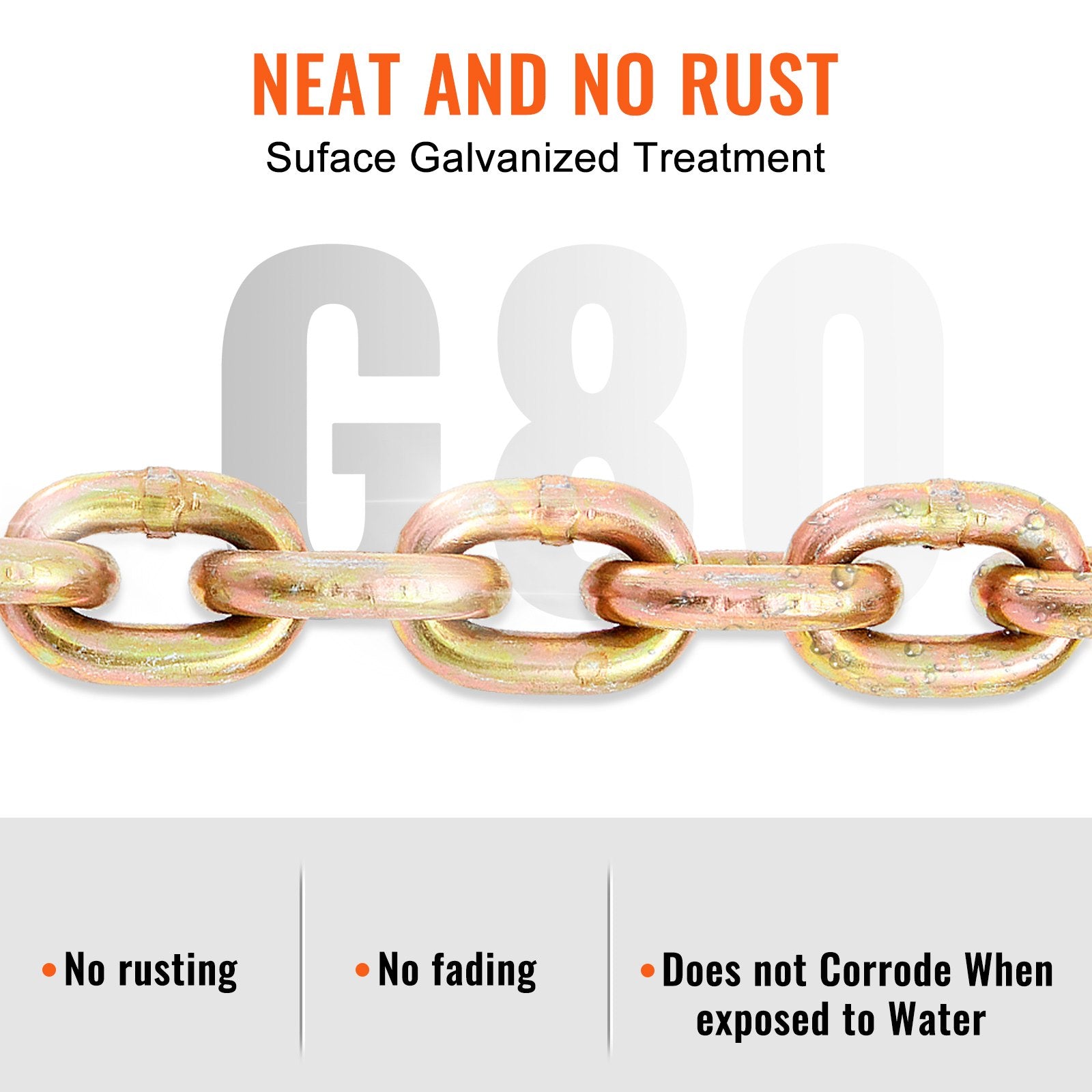 Packaging Tape: VEVOR Transport Binder Chain, 2222 kg Working Load Limit, G80 Tow Chain Tie Down with Grab Hooks, DOT Certified, Galvanized Coating Manganese Steel for Dock Factory Construction Site