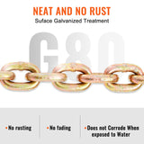 Packaging Tape: VEVOR Transport Binder Chain, 2222 kg Working Load Limit, G80 Tow Chain Tie Down with Grab Hooks, DOT Certified, Galvanized Coating Manganese Steel for Dock Factory Construction Site