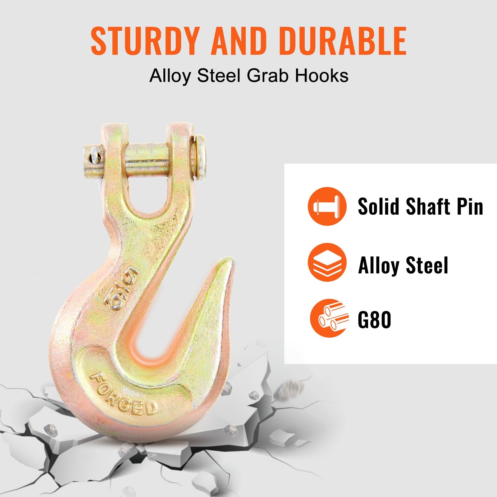 Packaging Tape: VEVOR Transport Binder Chain, 2222 kg Working Load Limit, G80 Tow Chain Tie Down with Grab Hooks, DOT Certified, Galvanized Coating Manganese Steel for Dock Factory Construction Site