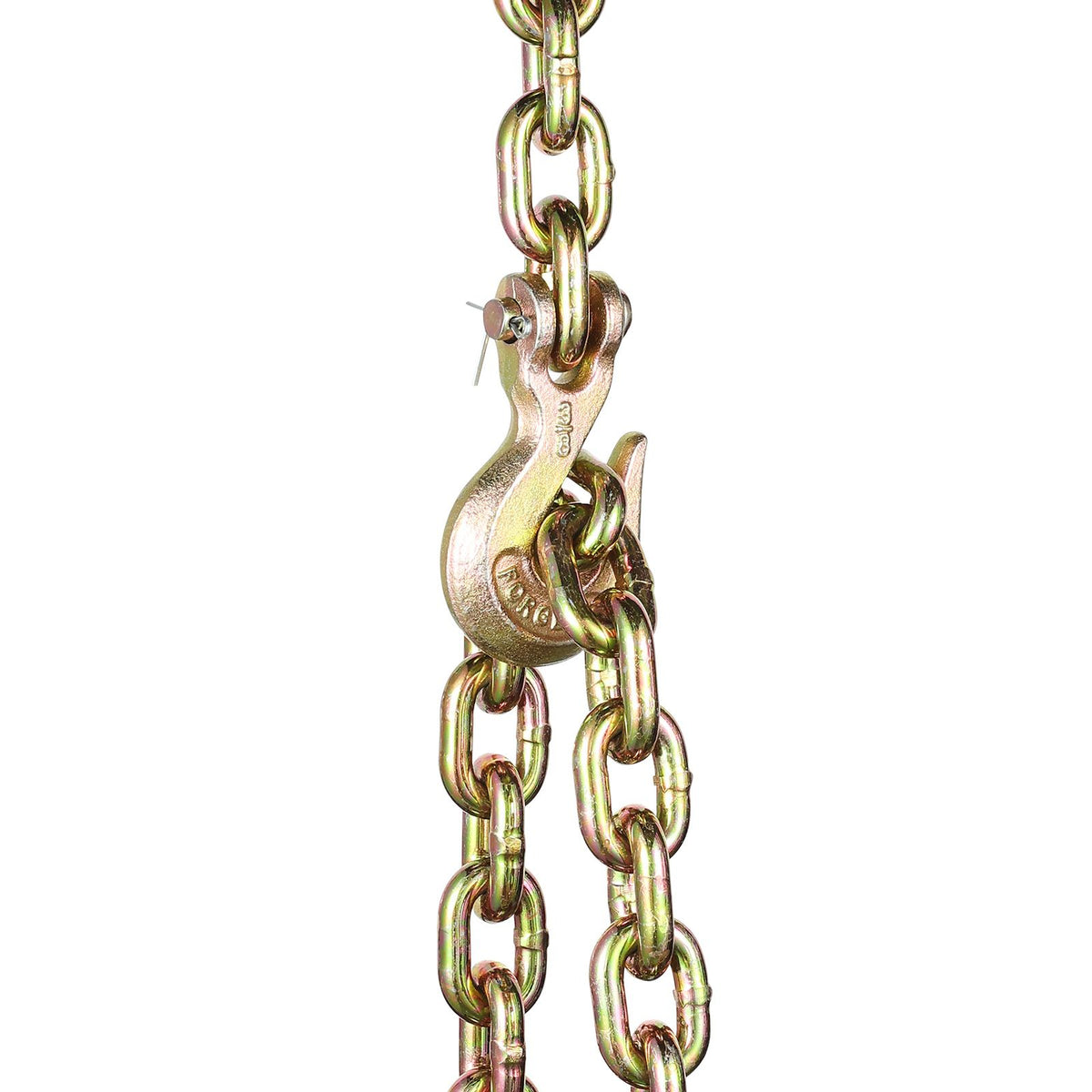 G80 Transport Binder Chain, 10 mm x 316 cm Tow Chain with Clevis Grab Hooks, 3.22T Safe Working Load, Heavy Duty Trailer Logging Chain for Transporting Towing Truck Tie Down Binding Equipment