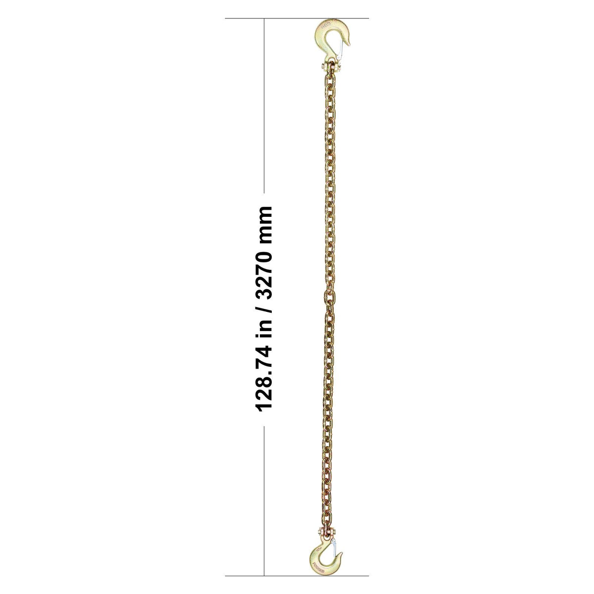G80 Transport Binder Chain, 10 mm x 316 cm 2-Pack Tow Chain with Clevis Grab Hooks, 3.22T Safe Working Load, Heavy Duty Logging Chain for Transporting Towing Truck Tie Down Binding Equipment