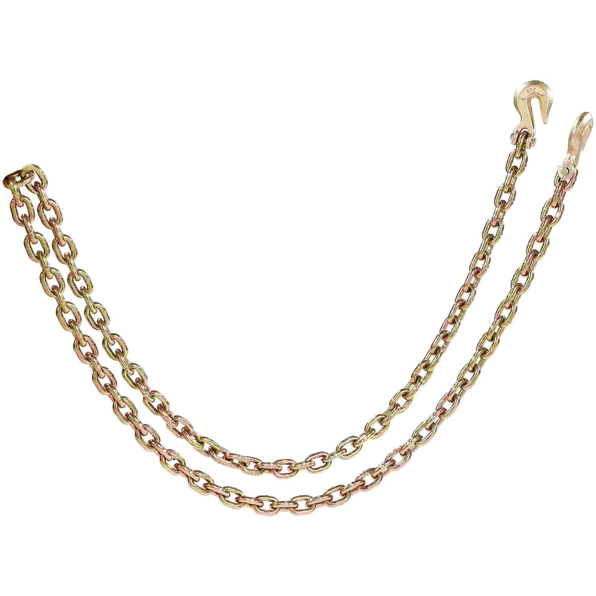 G80 Transport Binder Chain, 10 mm x 316 cm 2-Pack Tow Chain with Clevis Grab Hooks, 3.22T Safe Working Load, Heavy Duty Logging Chain for Transporting Towing Truck Tie Down Binding Equipment
