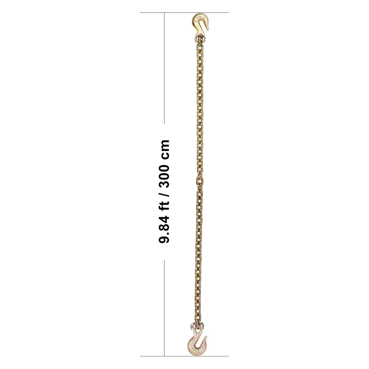 G80 Transport Binder Chain, 8 mm x 316 cm 2-Pack Tow Chain with Clevis Grab Hooks, 2.22T Safe Working Load, Heavy Duty Logging Chain for Transporting Towing Truck Tie Down Binding Equipment