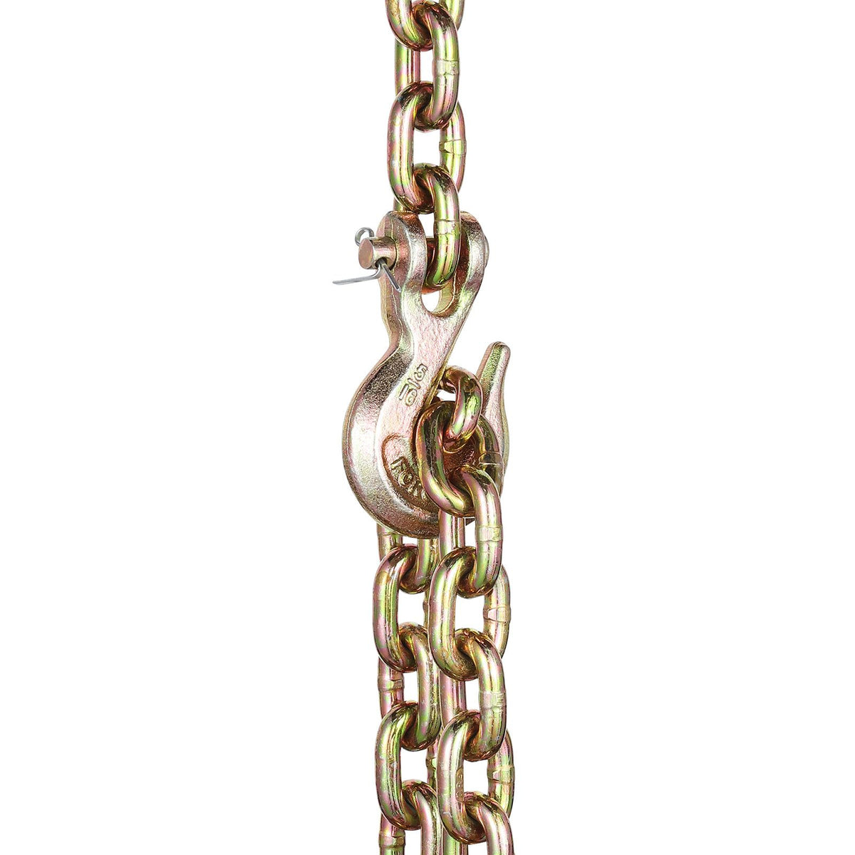 G80 Transport Binder Chain, 8 mm x 316 cm 2-Pack Tow Chain with Clevis Grab Hooks, 2.22T Safe Working Load, Heavy Duty Logging Chain for Transporting Towing Truck Tie Down Binding Equipment