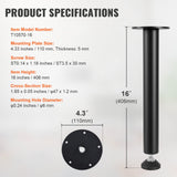 Table Tops & Bases: VEVOR 406.4MM Adjustable Desk Legs, Reinforced Steel Office Table Furniture legs Set of 4 for DIY, 1200 lbs Load Capacity Heavy Duty Desk Legs, Quick Instalation Legs with Adjustable Foot Cup Black