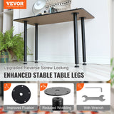 Table Tops & Bases: VEVOR 711.2MM Adjustable Desk Legs, Reinforced Steel Office Table Furniture legs Set of 4 for DIY, 544.3KG Load Capacity Heavy Duty Desk Legs, Quick Instalation Legs with Adjustable Foot Cup Black