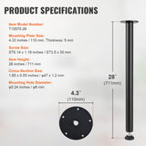 Table Tops & Bases: VEVOR 711.2MM Adjustable Desk Legs, Reinforced Steel Office Table Furniture legs Set of 4 for DIY, 544.3KG Load Capacity Heavy Duty Desk Legs, Quick Instalation Legs with Adjustable Foot Cup Black
