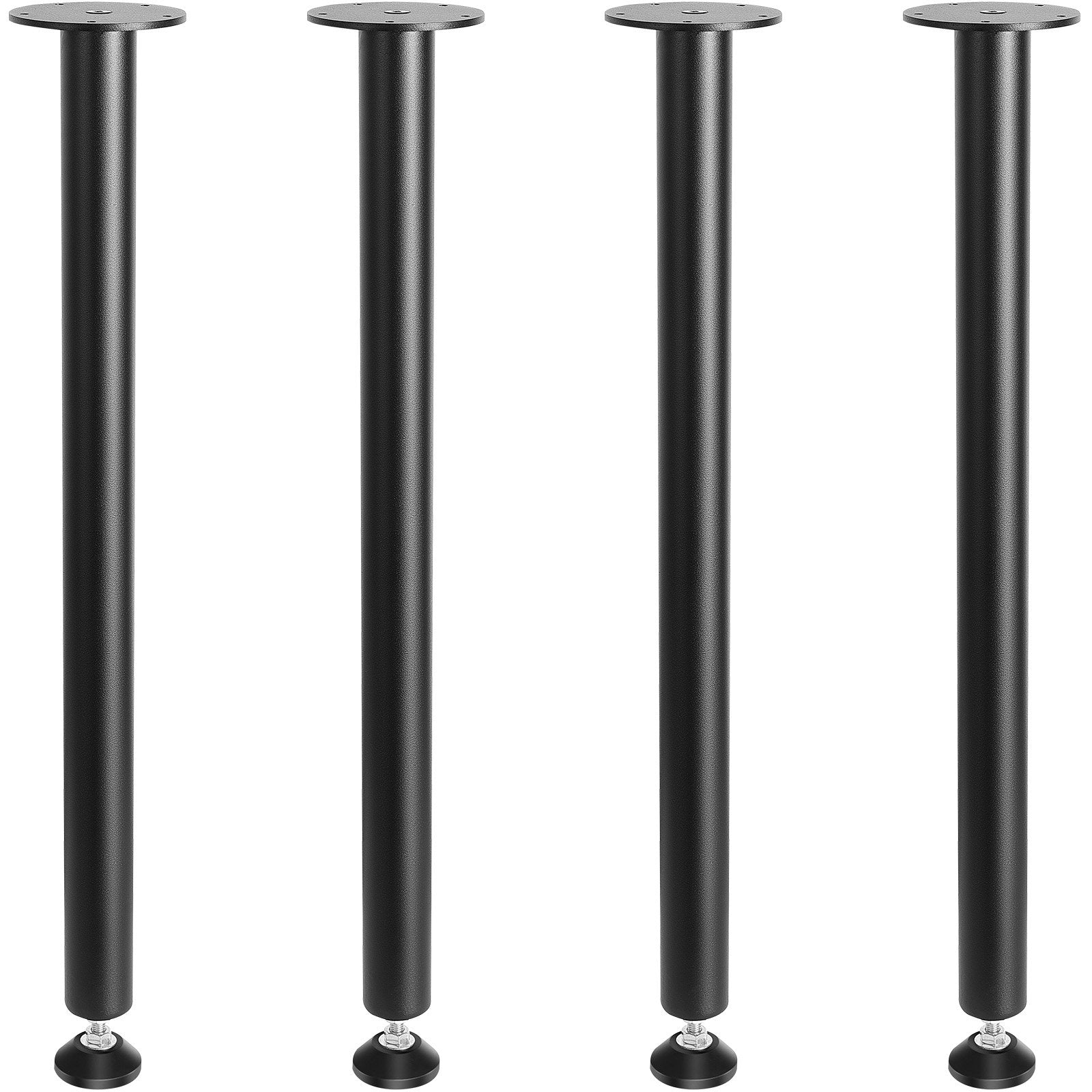 Table Tops & Bases: VEVOR 711.2MM Adjustable Desk Legs, Reinforced Steel Office Table Furniture legs Set of 4 for DIY, 544.3KG Load Capacity Heavy Duty Desk Legs, Quick Instalation Legs with Adjustable Foot Cup Black
