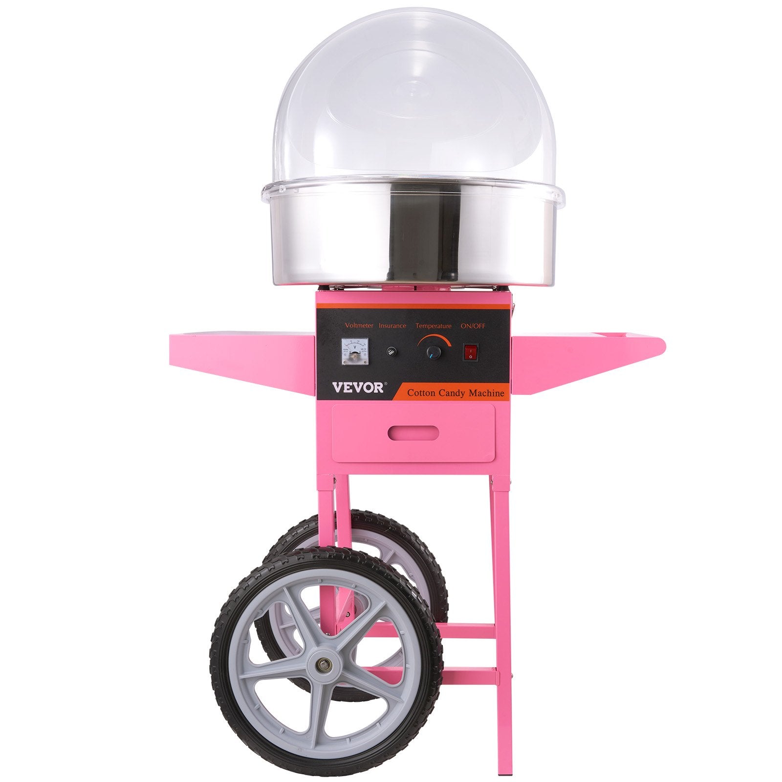 Commercial Cotton Candy Machine with Cart & Cover Sugar Floss Maker 1000W