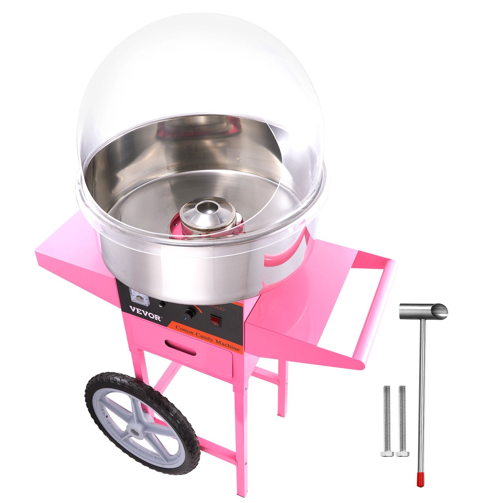 Commercial Cotton Candy Machine with Cart & Cover Sugar Floss Maker 1000W
